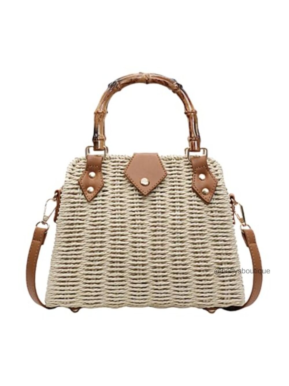 Straw Tote Bag Woven Crossbody Top-Handle Shoulder Handbag Summer Beach Purse